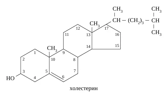 Структурная формула холестерина